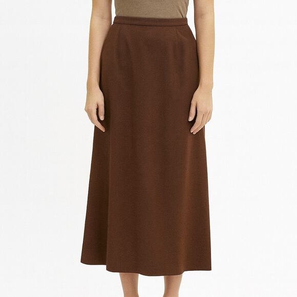 Vintage Nordstrom Wool Blend Maxi Skirt Brown Size 16 - Picture 1 of 10